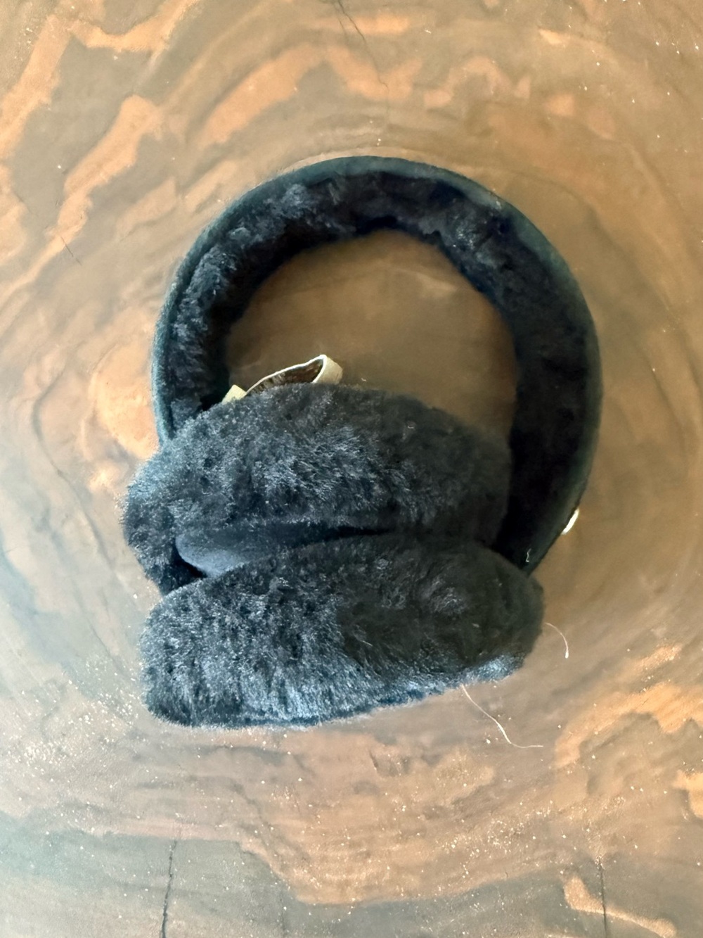 UGG Sheepskin Black Ear Muffs - Cozy Winter Accessory